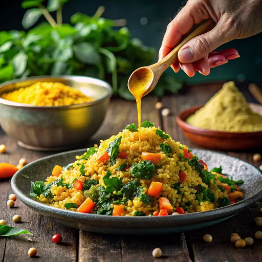 पालक और गाजर के साथ क्विनोआ पुलाव
